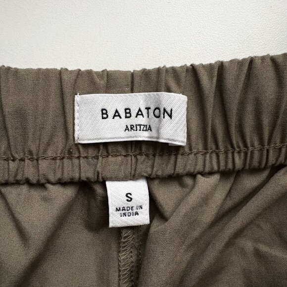 Aritzia Babaton System Poplin Pant Wide Leg Pants Army Olive Green Size Small - Picture 7 of 8